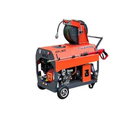 China Electric Ignition Start AMJ Hand Thrust Sewer Machine 200bar-40LPM Gasoline Sewer Injection Machine Pressure Sewer Cleaning Machine for sale