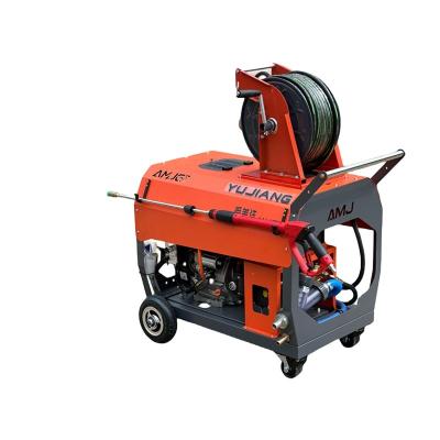 China Electric Ignition Start AMJ Hand Thrust Sewer Machine 200bar-40LPM Gasoline Sewer Injection Machine Pressure Sewer Cleaning Machine for sale