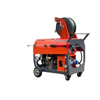 China Electric Ignition Start AMJ Hand Thrust Sewer Machine 200bar-40LPM Gasoline Sewer Injection Machine Pressure Sewer Cleaning Machine for sale