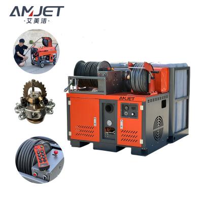 China Gasoline Jet Machine Sewer Cleaning Machine 72LP-200bar Vehicle Integrated Sewer Sewer Cleaning Machine AMJ Sewer Cleaning Sewer Machine for sale