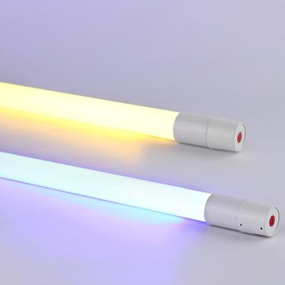 China Europe and America Hot Selling New Design T8 USB Smart Portable RGB Rechargeable Led Tube Light Colored Tube Work Light Video Tube Light for sale