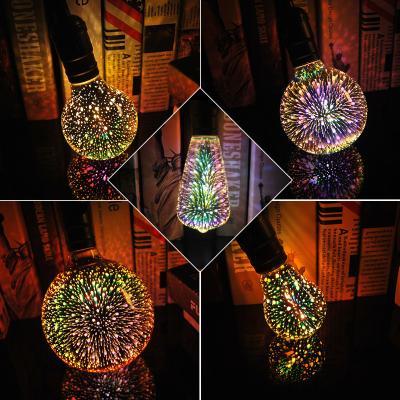 China Decorative 3D Edison Bulb ST64 G95 Warehouse Light E27 Bulb Colorful Lamp Holder for sale