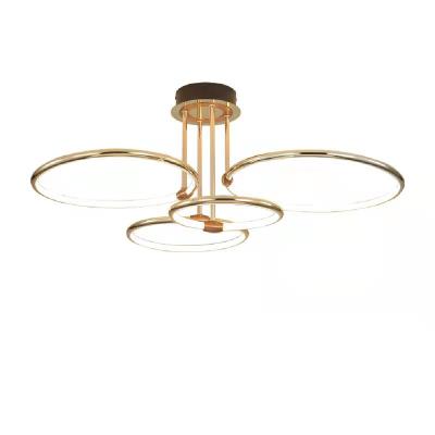 China Outdoor Mounted Modern Ceiling Hanging Ring Ceiling Light Luxury Gold Pendant Lamp for sale