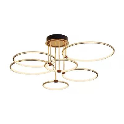 China Ring Gold Ceiling Light Luxury Artistic Ceiling Lamp Outdoor Mounted Pendant Lamp for Living Room for sale