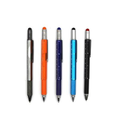 China 2020 Promotional Pen 6 in 1 Touch Screen Tool Pen with Stylus Metal Pen with Level and Screwdriver for sale