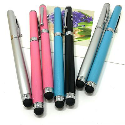 China Promotional Pen 4 in 1 Multifunctional Pens Stylus Screen Touch Pen with Led Light + Red Laser Light + Writing Pen Function for sale