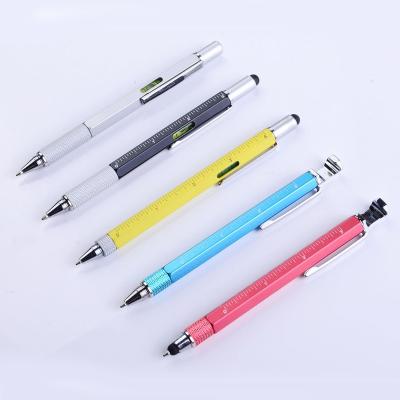 China Promotional Stylus Pen Metal Multifunction Tool Ballpoint Pen Screwdriver Ruler Level Touch for sale