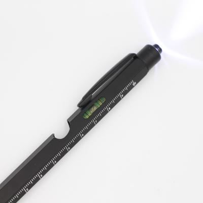 China 2021 Promotional Gift Pen Promotion 9 in 1 Multi Function Tool Stylus Pen Metal Ballpoint Pen with Led Bottle Opener Light Screwdriver for sale