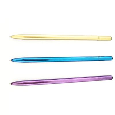 China Promotional Multi Colored Thin Ballpoint Pen Metal Ballpoint Twist Pen Rainbow Pen School Supplies for sale