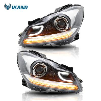 China Factory Wholesales Full LED 2011-2014 Modified Car Front Lamp For Mercedes-Benz C Class Automobile Lamp VLAND Headlights W204 Manufacturer for sale