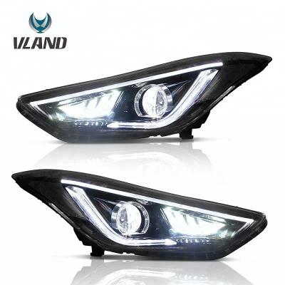 China Performance 2012-2015 Car Headlights VLAND LED Car Lights Fifth Generation Avante Head Facelift 2012-2015 Auto Headlamps Lamps For Hyundai Elantra Headlamp for sale