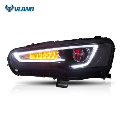 China Auto Industry VLAND LED Headlight Lamp Sequentail Demon Eyes 2008-2017 Lancer Head Lights For Galant/Lancer Fortis Hatchback for sale