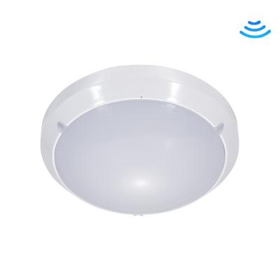 China Modern IP65 IK10 300mm PC 1xE27 Ceiling Light With Microwave Sensor For Project for sale