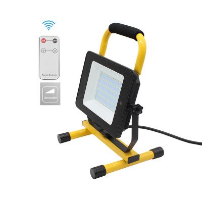 China 60W Dimmable LED Warehouse Work Light by Remote Control Detachable Floodlight, Waterproof Outdoor IP65 Stand with 5M Cable and Plug for sale