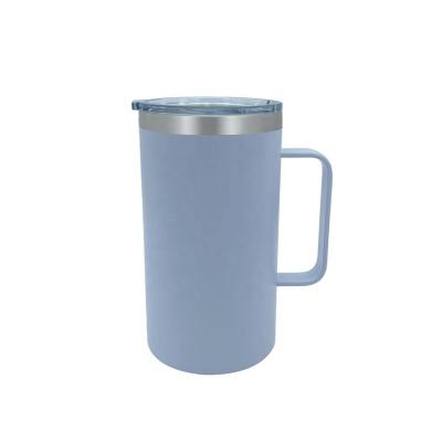 China PORTABLE Logo Printed Double Wall Stainless Steel Vacuum Cups With Lid And Slide Handle for sale