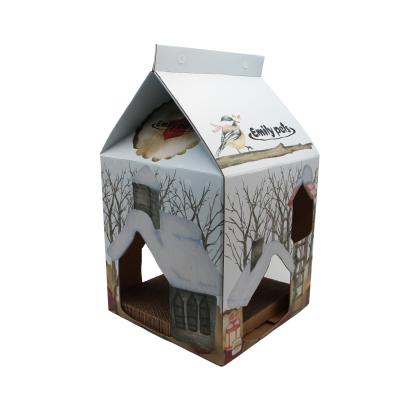 China Cat Paw Grind Play Unique Design Breathable Cardboard Cat House for sale