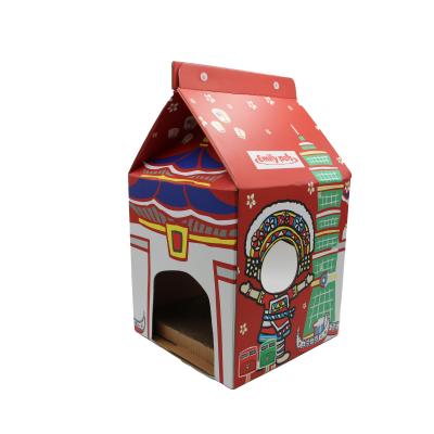 China Breathable New Custom High Quality Factory Price Cheap Cardboard Pet Cat House Salable for sale