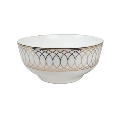 China Viable Wholesale New Design Golden Rim Ceramic Bowls Set For Luxury Restaurant Homeware for sale