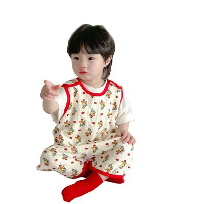 China Breathable Soft summer swaddling baby Organic cotton bag detachable sleeve summer baby sleeping bag factory wholesale for sale