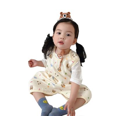 China Breathable Summer swaddling baby Organic cotton bag detachable sleeve summer baby sleeping bag factory wholesale for sale