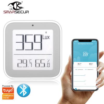 China ABS {Manufacturer} Tuya BT Smart Home Temperature and Humidity Brightness Sensor Meter LCD Display for sale