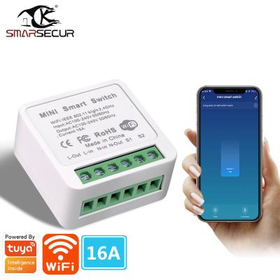 China Tuya Wifi Home Automation 16A Voice Remote Control Alexa Light Control {Manufacturer} Smart Switch Circuit Breaker for sale