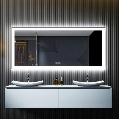 China Hot Selling Luxury Led Smart Led Mirror Enlarging Bathroom Wall Mount Tempered Bedroom Wall Mount Mirror Light Fogproof Vanity Decoration for sale