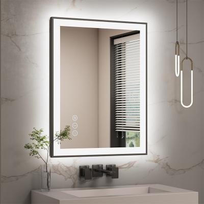 China Magnifying IP44 Waterproof 80cm Mirror Bathroom Front And Black Light Mirror Fogproof Led Smart Screen With Customized Functions for sale