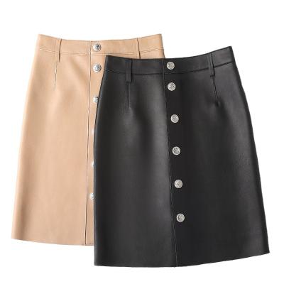 China Genuine Leather Saias Mulher Waist Mini Skirt Ladies Sheepskin Breathable Women Falda Verano Slim Shorts Wrap Elegant Show High Line One Skirt for sale