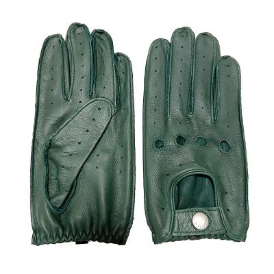 China Solid Color Simple Male Classic Moto Luvas Goatskin Genuine Leather Thin Gloves For Men for sale