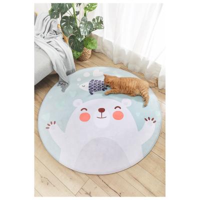 China Europe Boreal Style High Quality Skin-friendly Round Flannel Bedroom Rug For Hotel And Home for sale