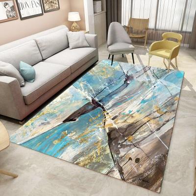 China Nordic Simple Modern Europe Boreal Style 3D Ink Style Mat Tea Table Crystal Velvet Carpet Large for sale