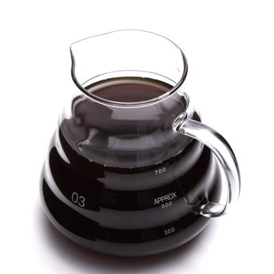 China New Arrival Sustainable Drip Coffee Pot Pour Over Glass Coffee Carafe Coffee Server for sale