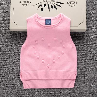 China Anti-wrinkle Newborn Baby Clothes Wholesale Baby Knitted Sweater Design Girl Vest Sweater for sale