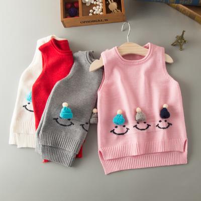 China 2017 New Design Anti-wrinkle Custom Hand Knit Girl Intarsia Vest Sweater From China Suppliers for sale