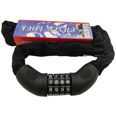 China 100cm High Security Bicycle Lock 4 Digit Password Bicycle Combination Chain Lock Anti-theft for sale