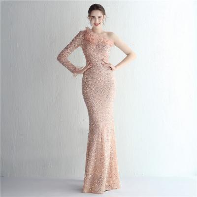 China Breathable Wholesale sequin evening dress for cocktail party long prom sleeveless gown woman's Bridesmaids dresses elegant fashion for sale