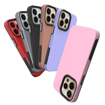 China Shockproof 2 in 1 Protective PC TPU Style Phone Case For iPhone Samsung 12 Pro Max S21 Ultra 5G Phone Cover for sale