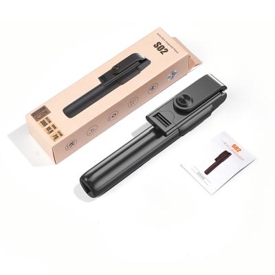 China With shutter remote control stick mini foldable selfie stick S02 palo tripod with remote control shutter for IOS Android for sale