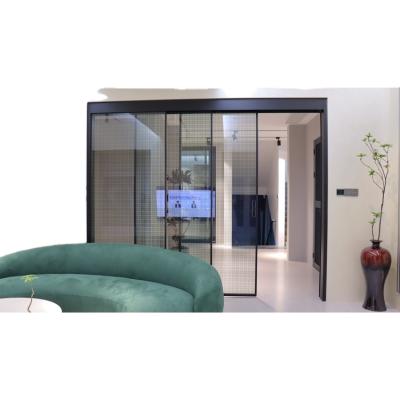 China Modern Design Custom Aluminum Interior Sliding Door Silent Glass Windproof For Houses for sale