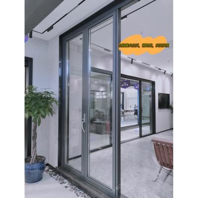 China Commercial Windproof Custom Design Wholesale High Quality Exterior Glass Folding Door Decoration for sale