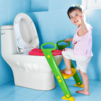 China Bathroom ; Wash Room Potty Toilet Training For Kids Boys Girls Safe Potty Training Seat With Pads Anti-Slip Ladder Portable Toilet Seat for sale