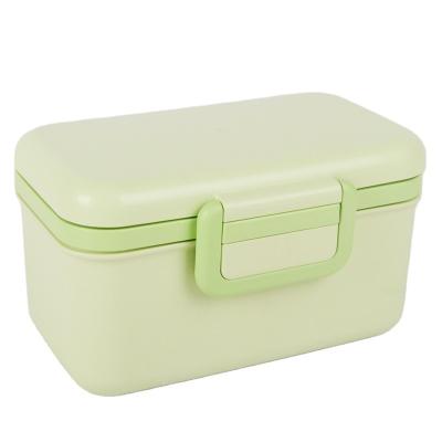 China Freshness Keeping Rectangle Kids Bamboo Fiber School Leakproof Plastic Bento Lunch Box for sale