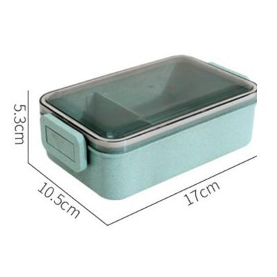 China Eco-Friendly Straw Plastic Lunch Food Container Eco-Friendly Box Wheat Japanese Style Bento Box for sale