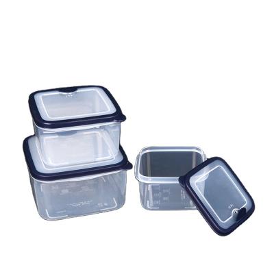 China Freshness Preservation Wholesale Home Useful 3 Pcs Clear Square Multi Compartment Food Storage Container for sale