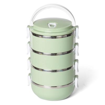 China 4-Tier SS304 Bento Food Container Stackable For Snack Fruit Viable Meal On The Go for sale