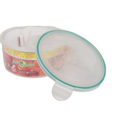 China Microwavable Multifunctional Clear Round Plastic Food Container Storage Box For Home Use for sale