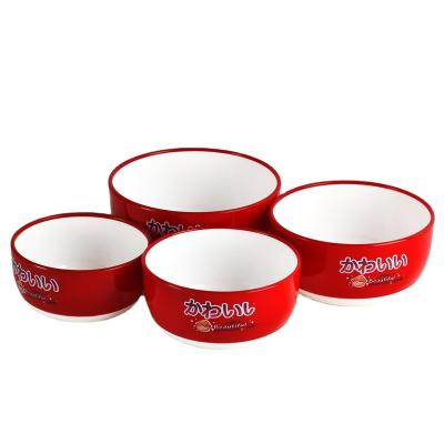 China Viable Hot Sale Serving Bowl Reman Baby Feeding Colorful Plastic Rice Bowl Printed Disposable Bowls Set for sale