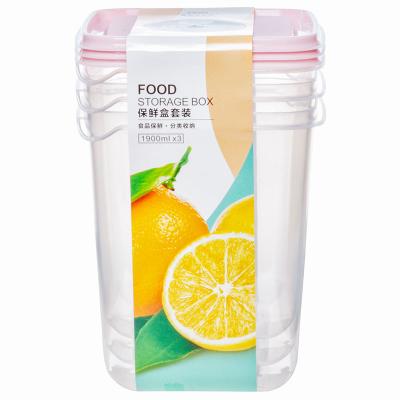 China Microwave Freeze Dishwasher Safe EVERSMILY 64 oz 1900ml Rectangular Meal Prep Containers BPA Free 3 Pack Food Storage Container Set Clear Plastic Storage Bin for sale