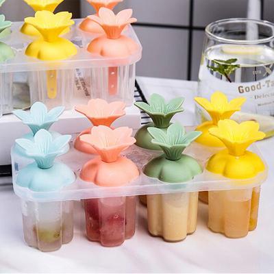 China EVERSMILY 8 Cavities Viable Sakula Flower Shaped magnumicecream Mini Ice Pop Makers Popsicles Mold for sale